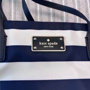 kate spade Navy and White Striped Shoulder Bag